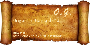 Ongerth Gertrúd névjegykártya